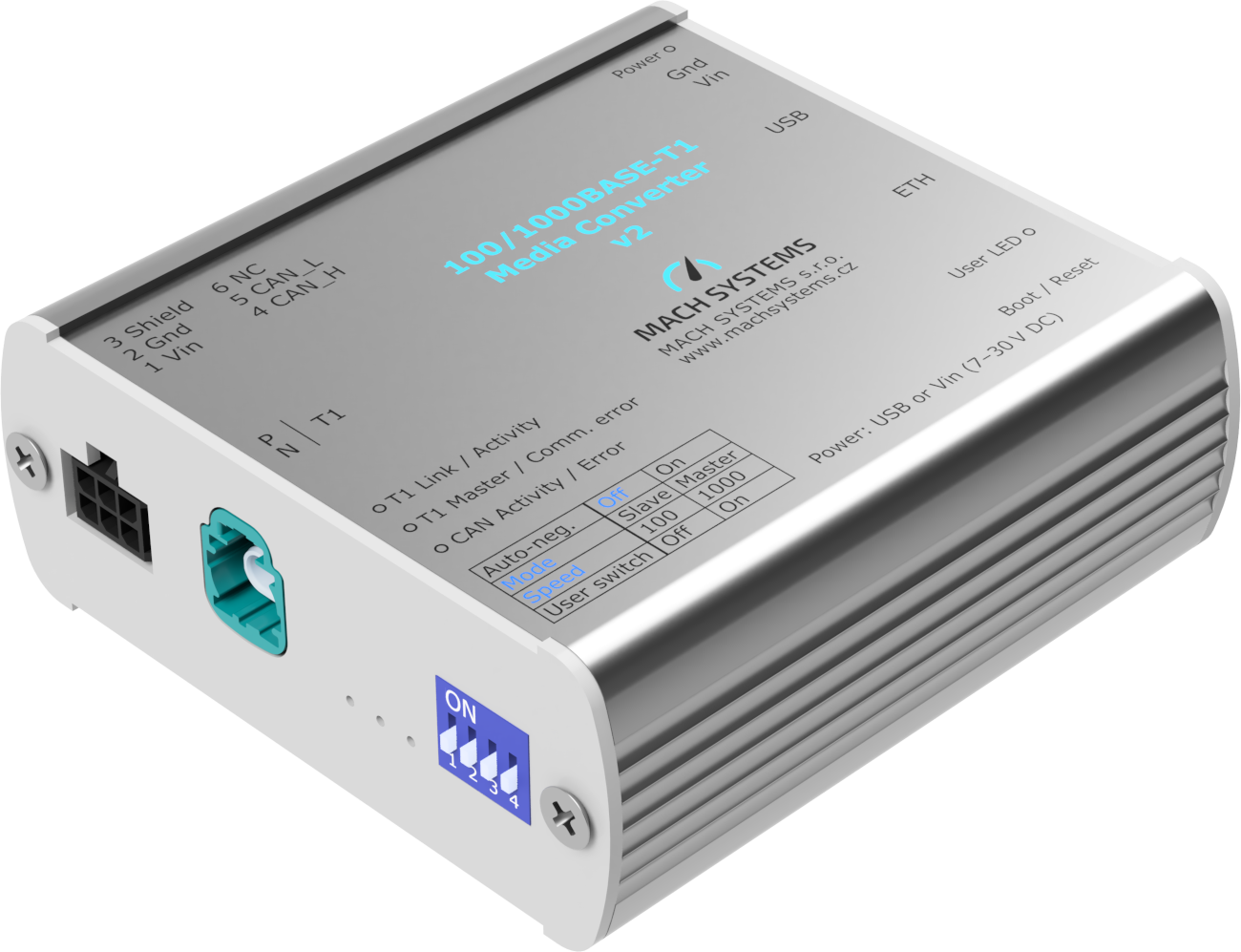 100/1000BASE-T1 Media Converter v2 H-MTD